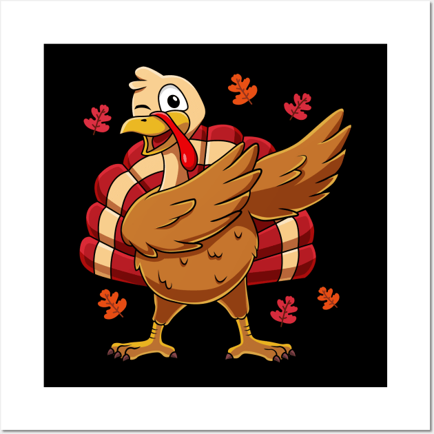 Thanksgiving Dabbing Turkey Dab Dance Wall Art by HCMGift